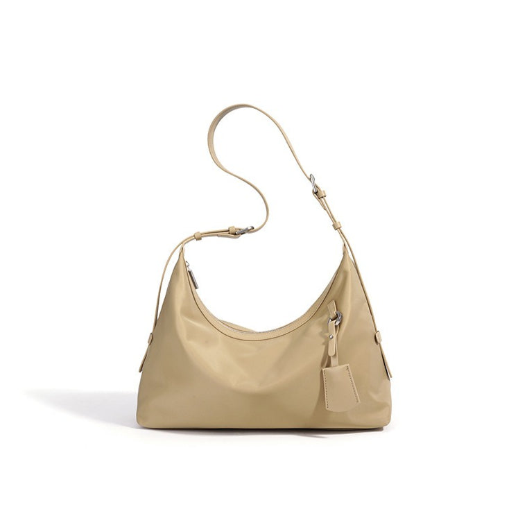 Slouchy Crescent Nylon Hobo Clutch Bag