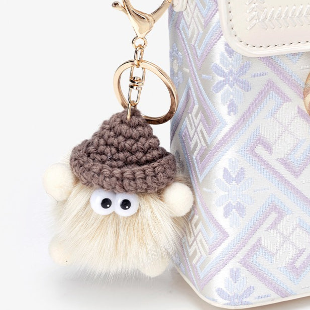 Elegant Oriental Embroidery Vegan Eco-Leather Mini Clutch Bag with Charm