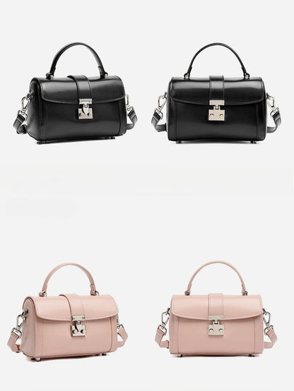 Chic Genuine Leather Cylinder Box Clutch Bag