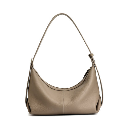 Legere, lässige Hobo-Clutch aus genarbtem echtem Leder  
