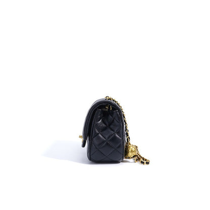 Refined Quilted Genuine Sheepskin Flap Clutch Bag