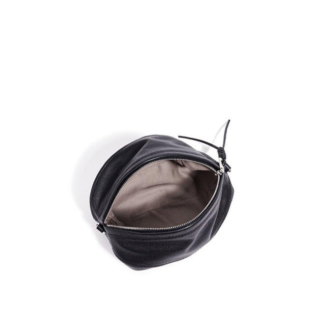 Modern Supple Genuine Sheepskin Leather Oval Rugby Clutch Bag