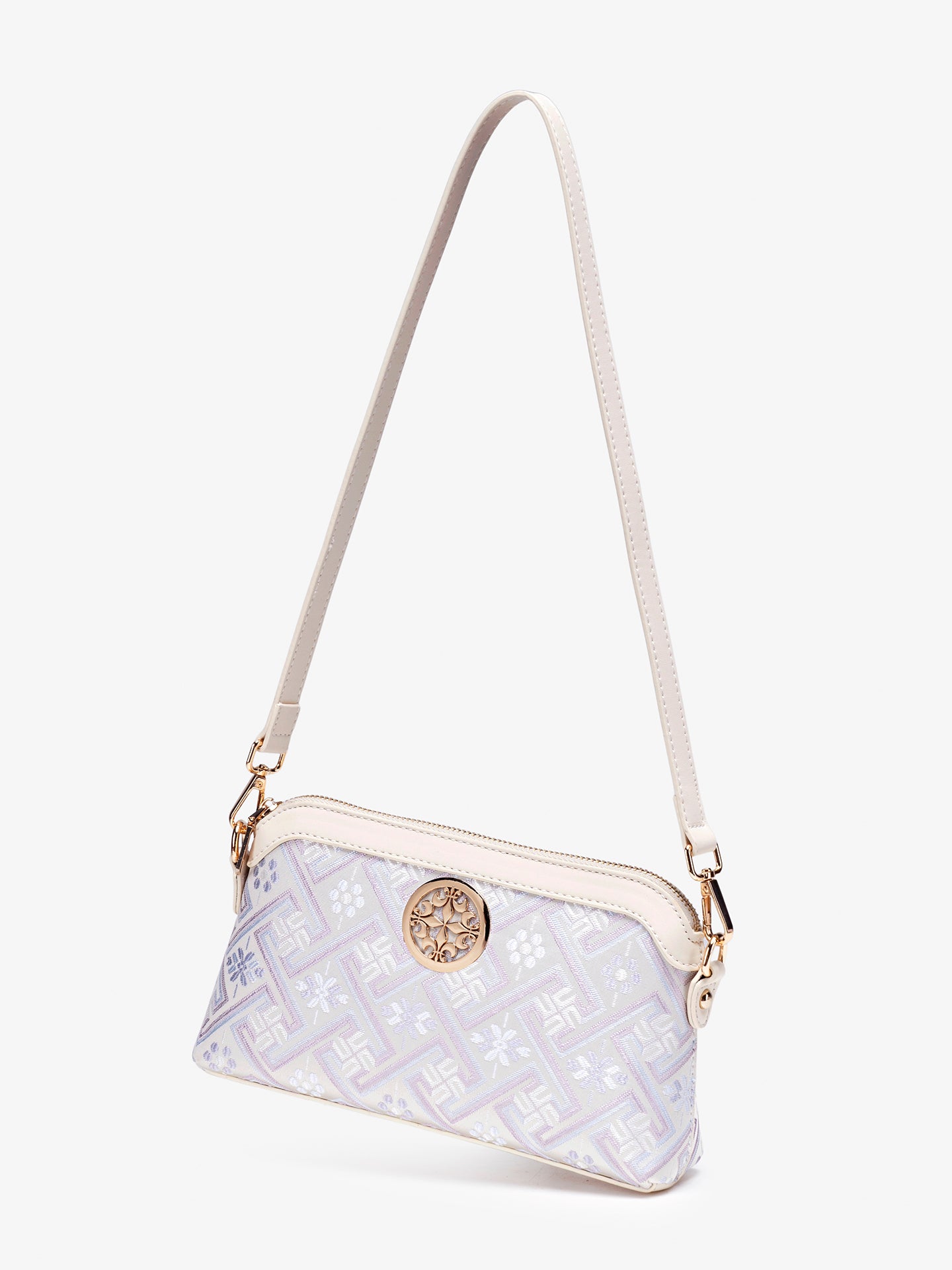 Ethereal Brocade Vegan Eco-Leather Clutch Bag