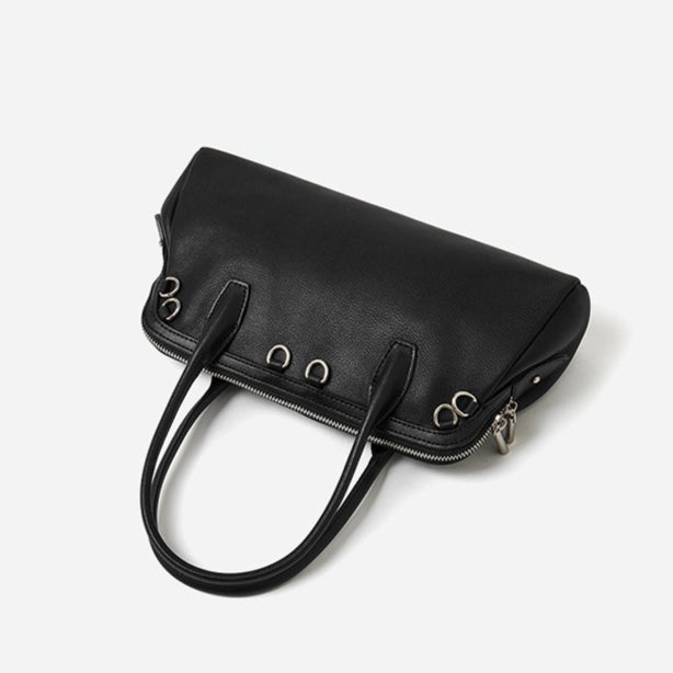 Defined Genuine Leather Boston Clutch Bag