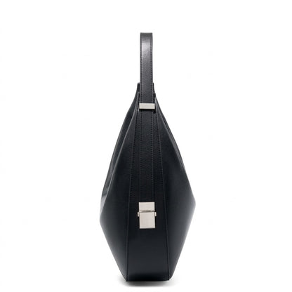 Borsa a tracolla a mezzaluna minimalista in vera pelle