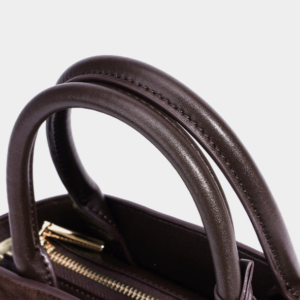 Minimalist Suede Genuine Leather Trapezoidal Clutch Bag