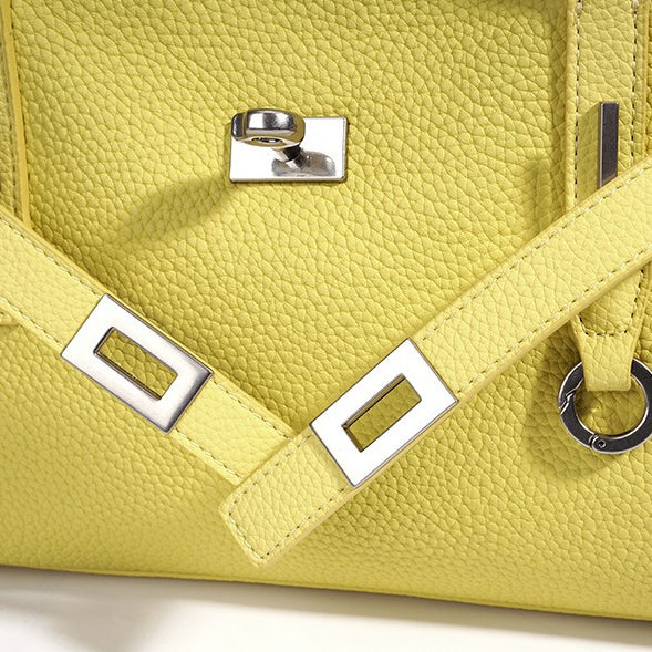 Vibrant Genuine Leather Large Capacity Half-Moon Clutch Bag