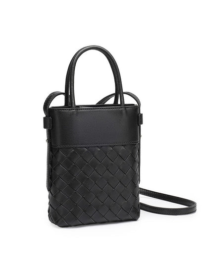 Artisan Woven Genuine Lambskin Leather Mini Clutch Bag