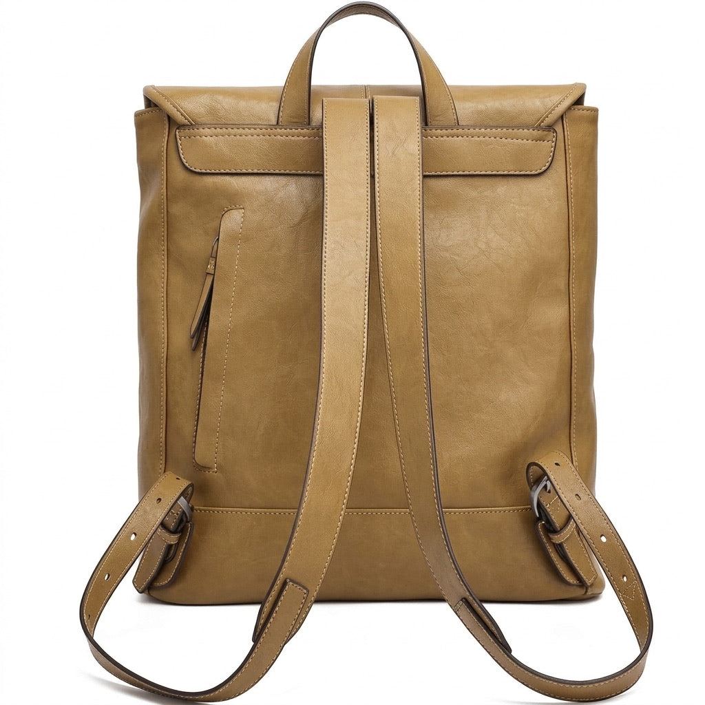 Vintage Casual Genuine Leather Flap Backpack
