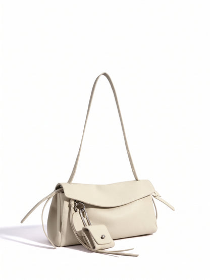 Mellow Pebbled Genuine Leather Flap Clutch Bag with Coin Pouch