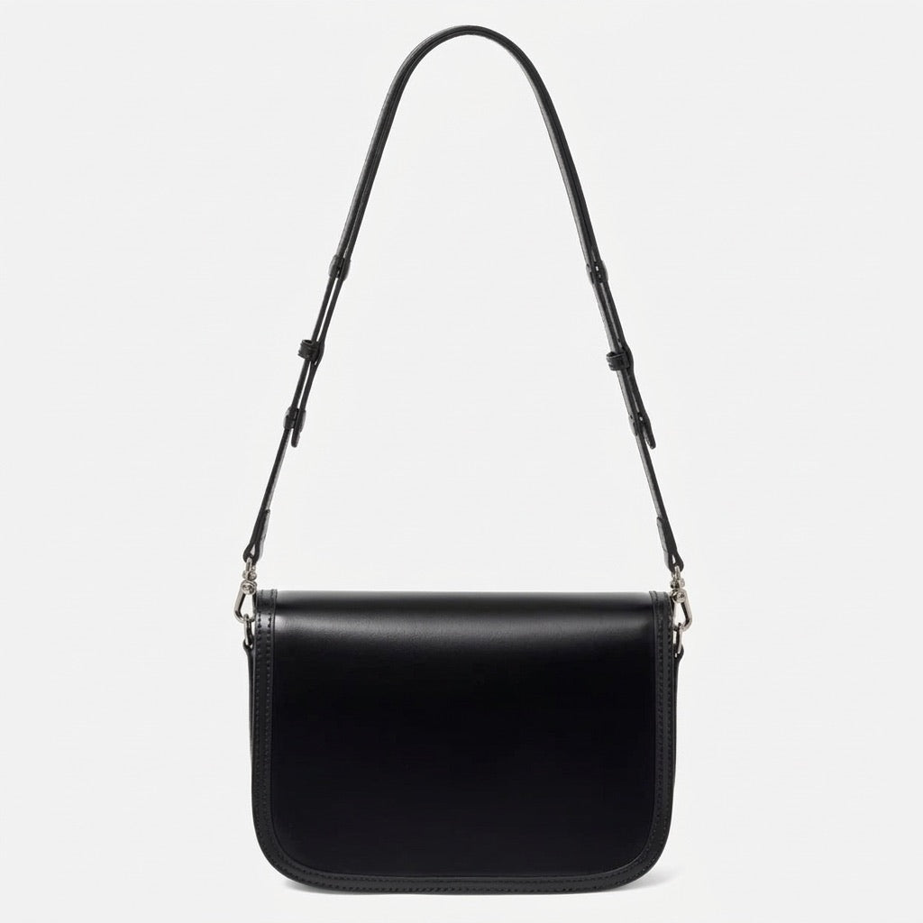 Borsa vintage a spalla e messenger in vera pelle liscia di vacchetta