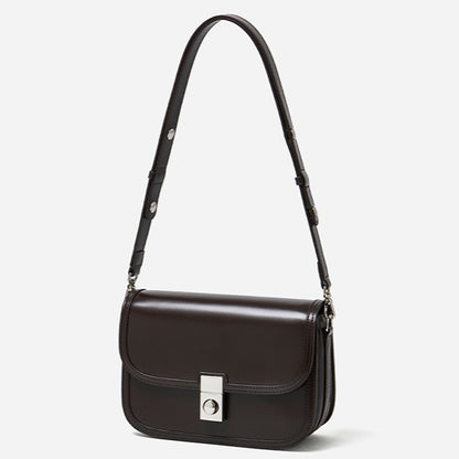 Vintage Sleek Plain Cowhide Genuine Leather Shoulder Messenger Bag