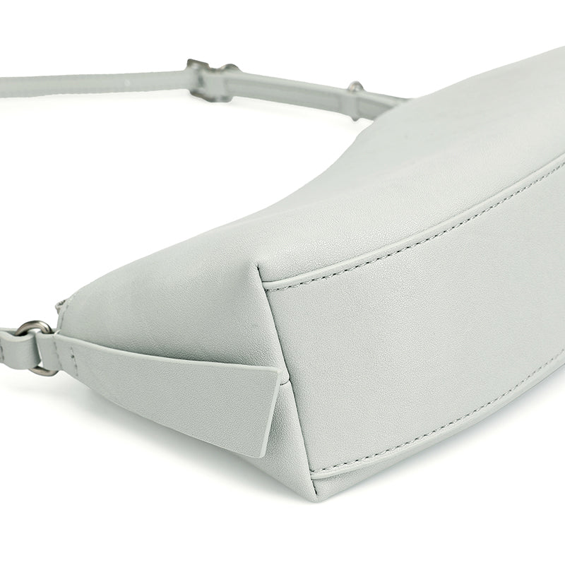 Elegant Genuine Leather Crescent Clutch Bag