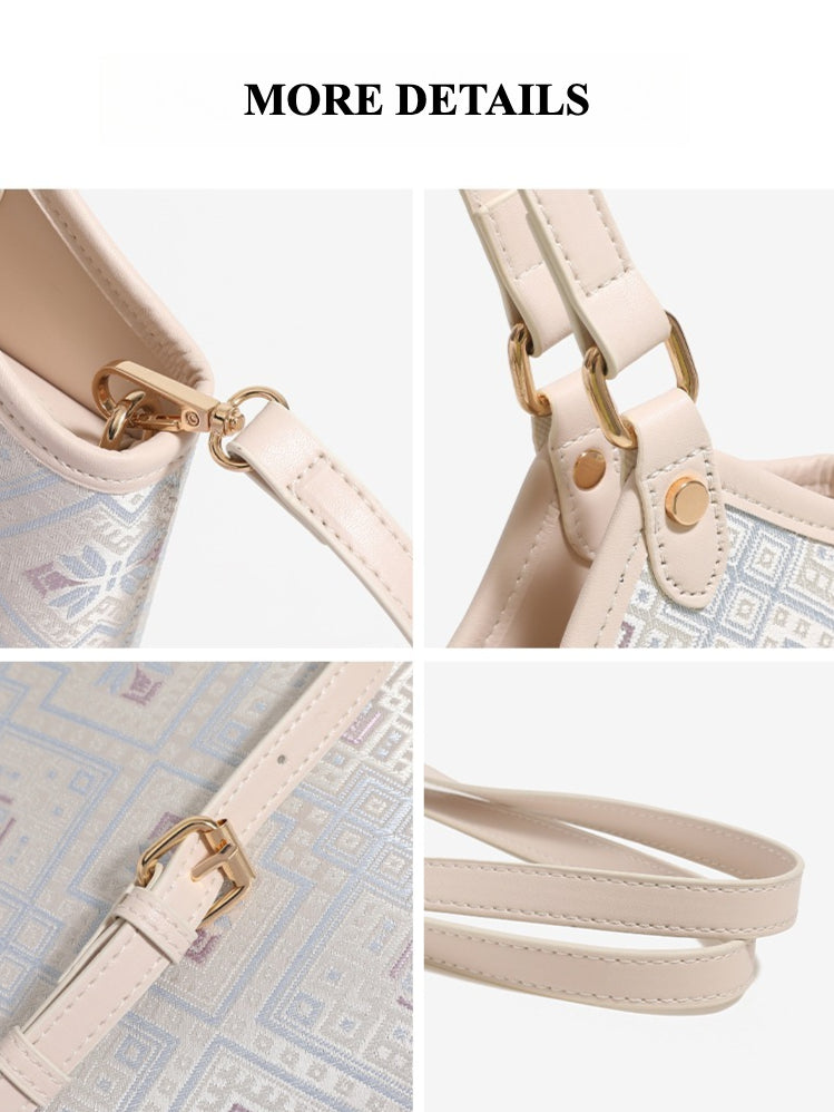 Intricate Butterfly Brocade Vegan Eco-Leather Tote Clutch Bag