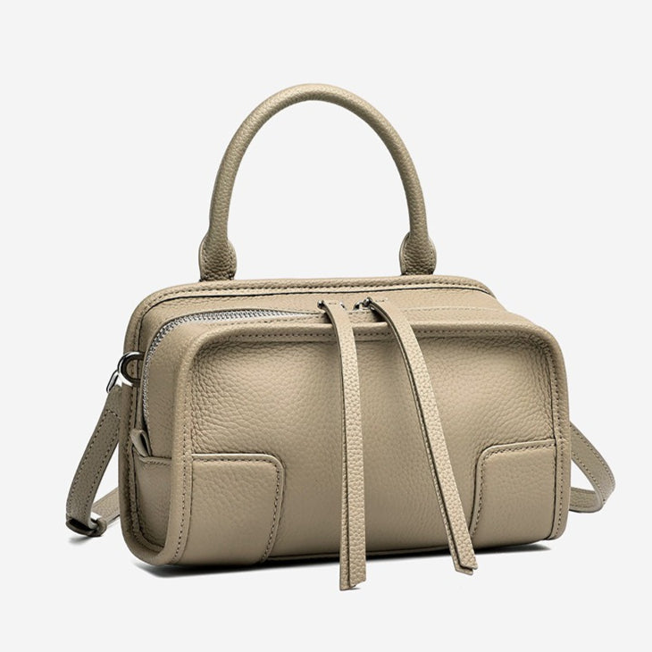 Chic Genuine Leather Boston Clutch Bag
