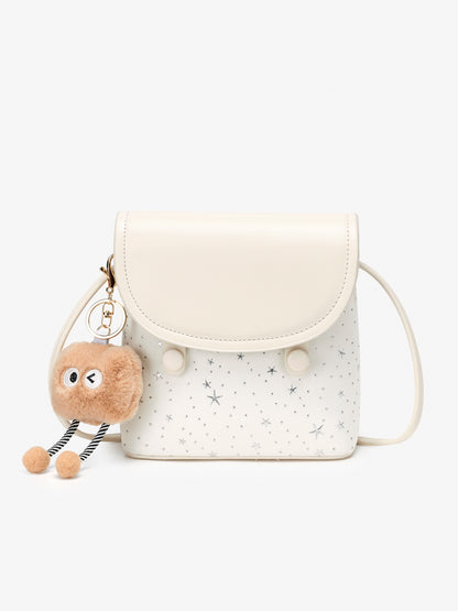 Radiant Celestial Pattern Flap Vegan Eco-Leather Mini Clutch Bag