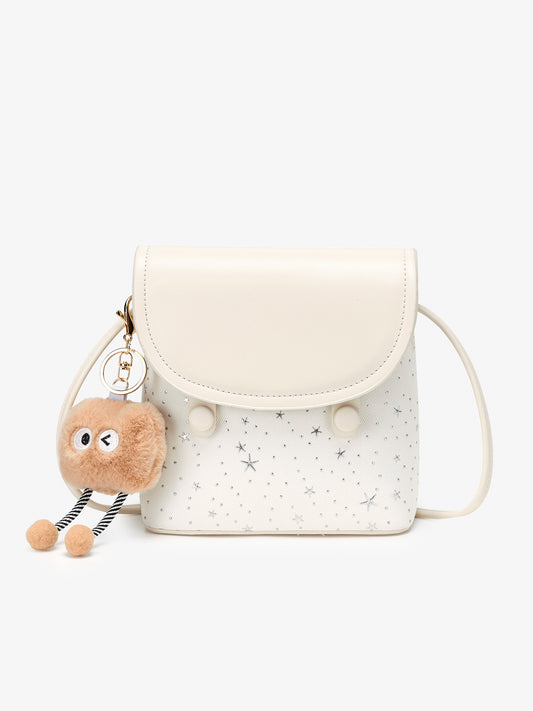 Radiant Celestial Pattern Flap Vegan Eco-Leather Mini Clutch Bag