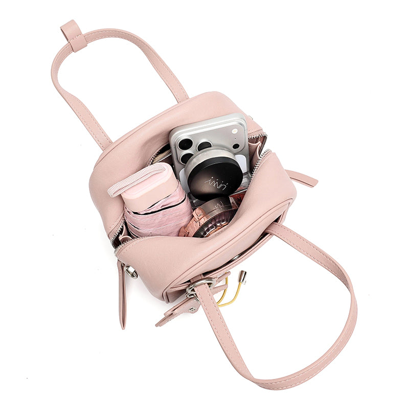 Geantă clutch Boston mini, mică și șic, din piele naturală, cu accesoriu jucăuș în formă de stea