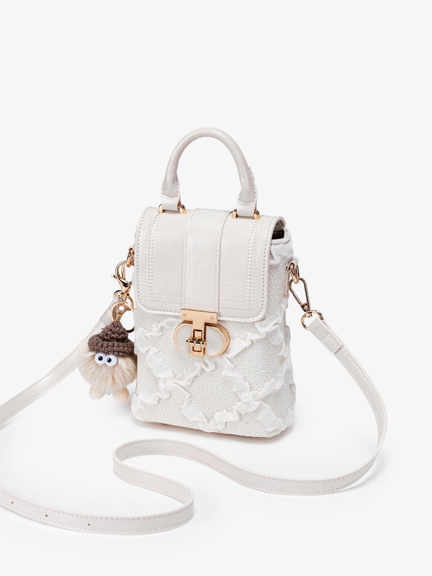 Sweet Ruffle Vegan Eco-Leather Mini Clutch Bag