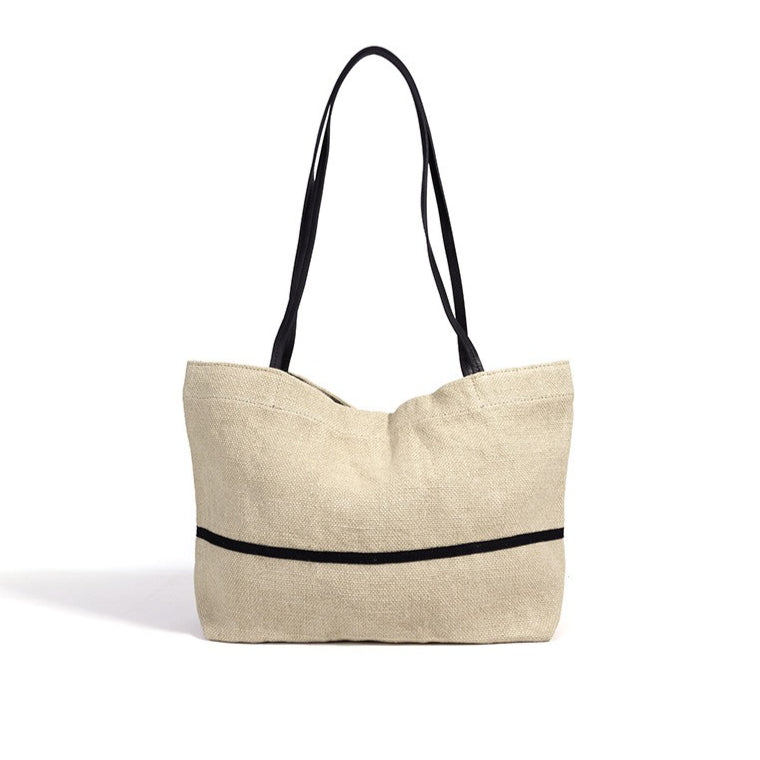 Minimalist Effortless Linen Tote Clutch Bag