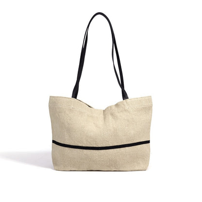Minimalist Effortless Linen Tote Clutch Bag