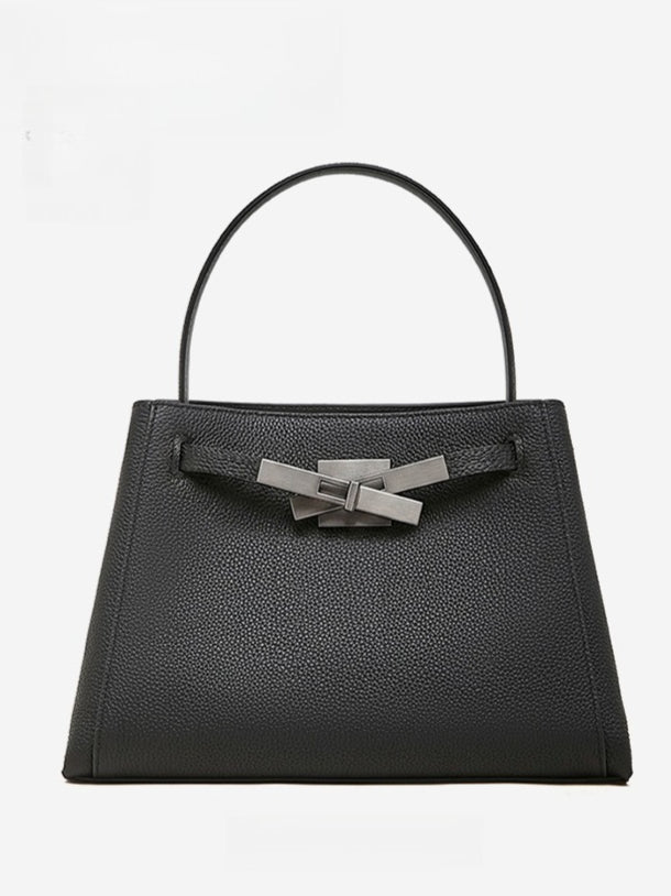 Sophisticated Kelly Genuine Leather Large Capacity Versatile Bucket Tote Bag