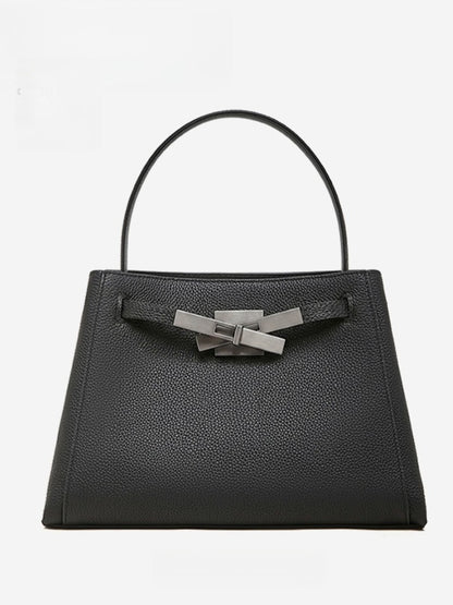 Sophisticated Kelly Genuine Leather Large Capacity Versatile Bucket Tote Bag