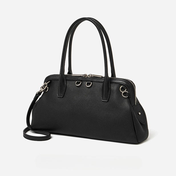 Defined Genuine Leather Boston Clutch Bag