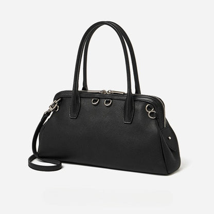 Defined Genuine Leather Boston Clutch Bag