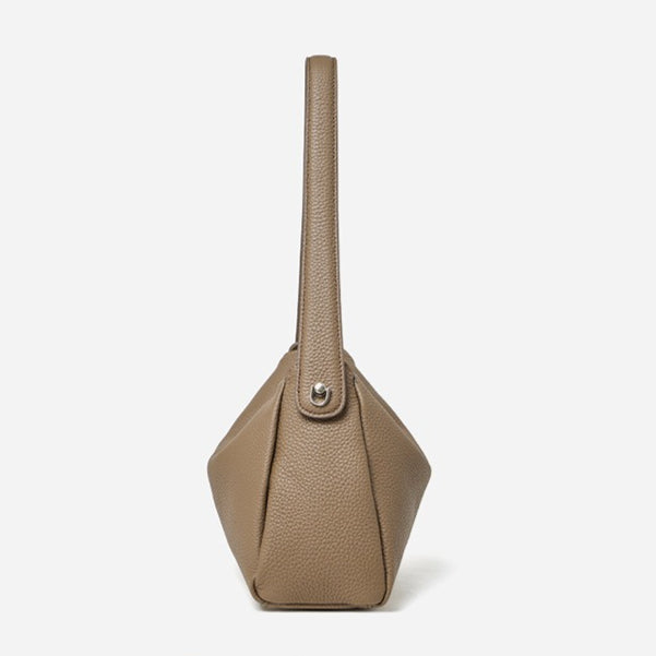 Nonchalant Lychee-Grain Genuine Leather Crossbody Hobo Bag