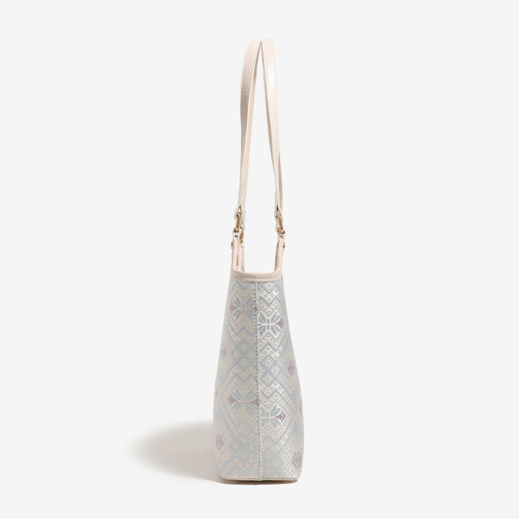 Intricate Butterfly Brocade Vegan Eco-Leather Tote Clutch Bag