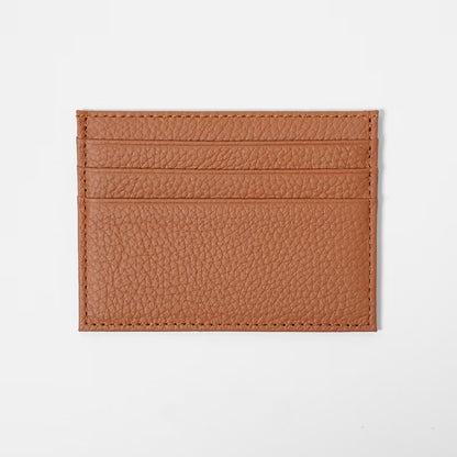Full-Grain Leather Ultra-Thin Compact Card Case (Multi-Card Slots)
