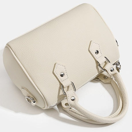 Retro Luxury Pebbled Genuine Leather Boston Clutch Bag