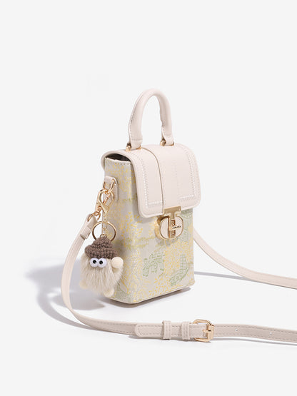 Elegant Oriental Garden Vegan Eco-Leather Mini Clutch Phone Bag