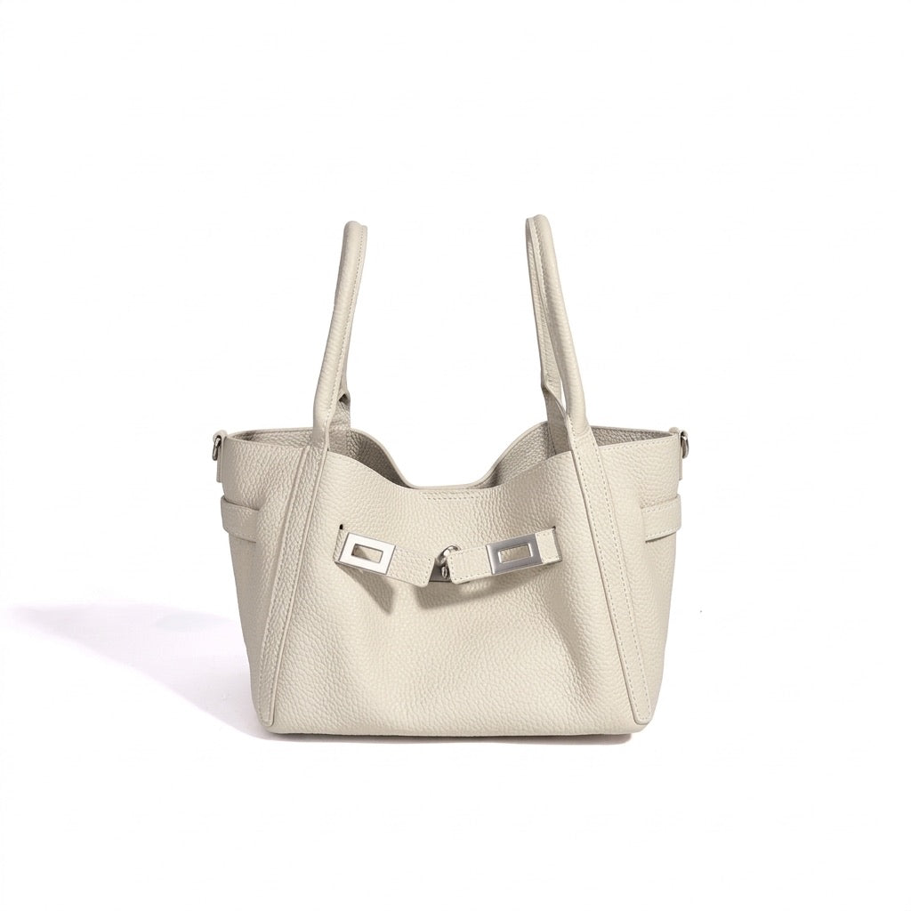 Geantă clutch mini tip găleată, casual, din piele naturală
