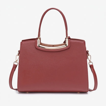 Romantic Floral Vegan Eco-Leather Tote Clutch Bag with Hollow Metal Charm