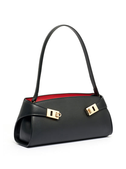 Graceful Genuine Leather Baguette Clutch Bag