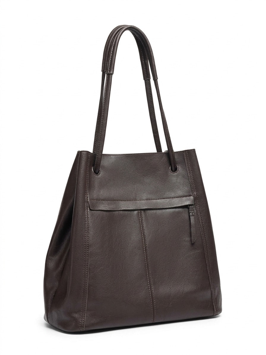 Artisanal Soft Genuine Leather Tote Clutch Bag