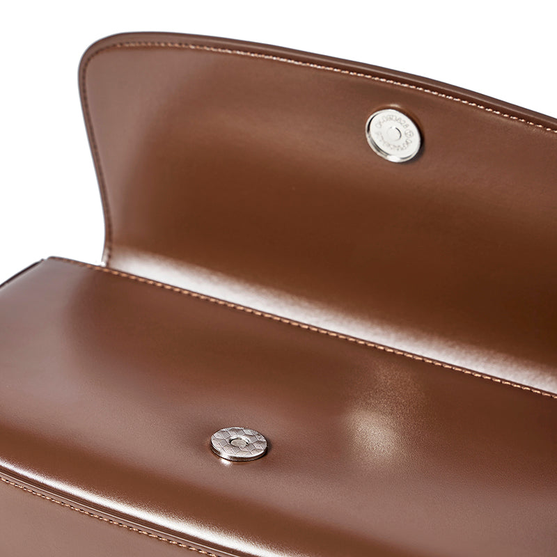 Minimalist Vintage Genuine Leather Baguette Saddle Bag