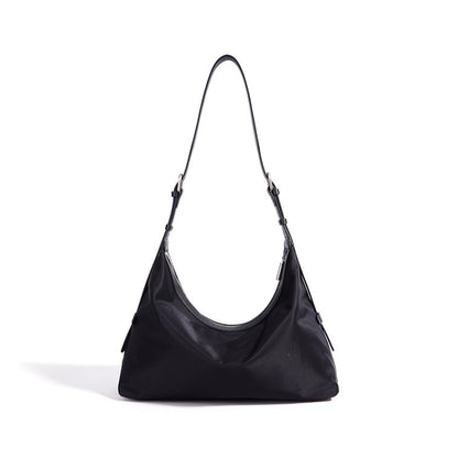 Slouchy Crescent Nylon Hobo Clutch Bag