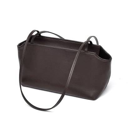 Minimalist Genuine Lambskin Leather Baguette Clutch Bag