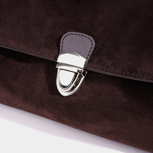 Vintage Luxe Suede Genuine Leather Clutch Bag