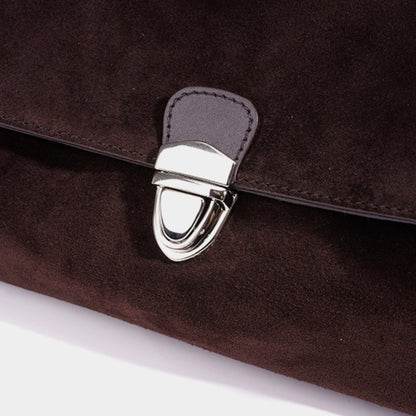 Vintage Luxe Suede Genuine Leather Clutch Bag