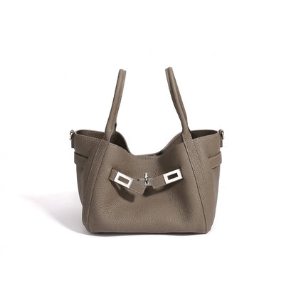Geantă clutch mini tip găleată, casual, din piele naturală