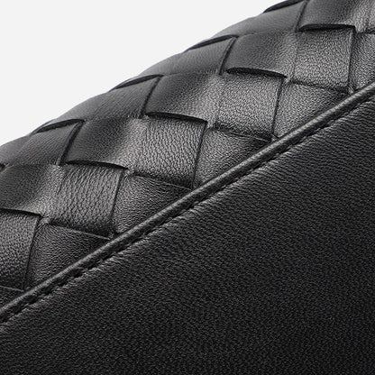 Minimalist Woven Genuine Sheepskin Baguette Clutch Bag