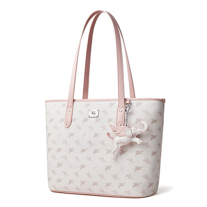 Ampia borsa a spalla tote di lusso vintage con monogramma Flying Elephant