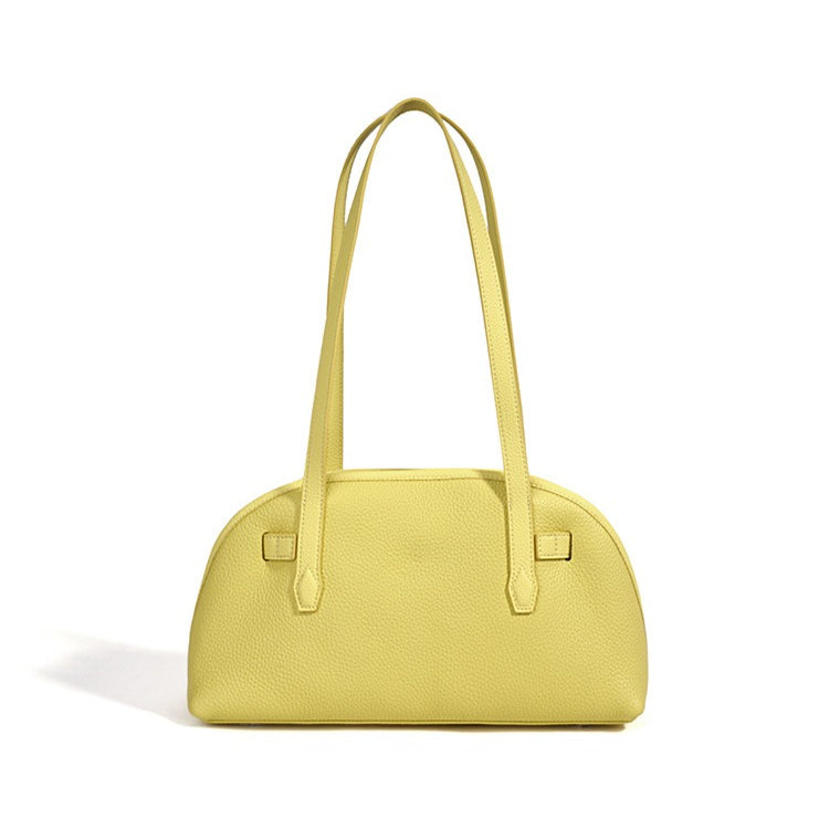 Vibrant Genuine Leather Large Capacity Half-Moon Clutch Bag