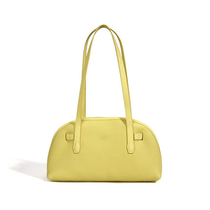 Vibrant Genuine Leather Large Capacity Half-Moon Clutch Bag