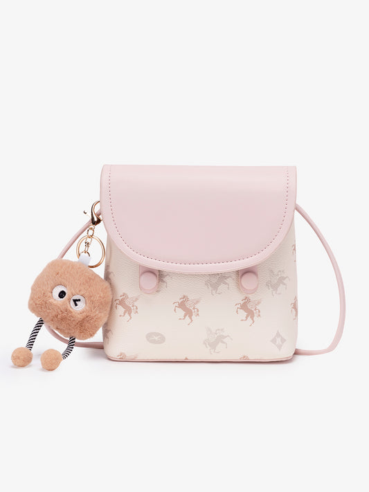 Whimsy Pegasus Pattern Vegan Eco-Leather Mini Flap Clutch Bag