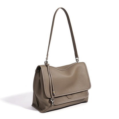 Slouchy Supple Genuine Leather Flap Messenger Clutch Bag